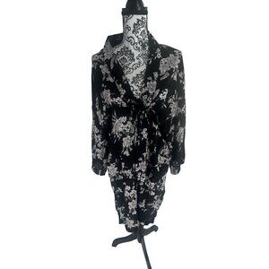Spiritual Gangster Womens Black & White Floral Kimono Jacket OS Rayon Lightweigh